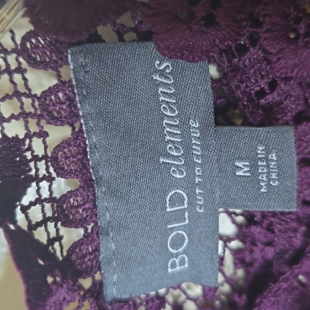 Bold Elements Dark Purple See Through High Neck L… - image 8